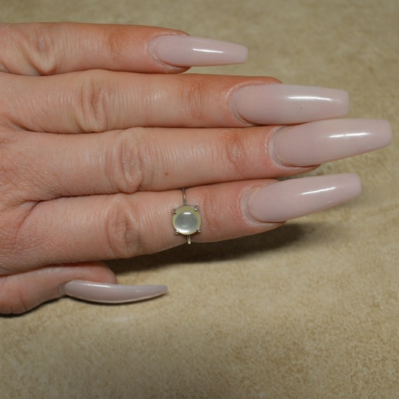 Sterling Silver Opal Midi Minimalist Ring - Picture 4 of 5